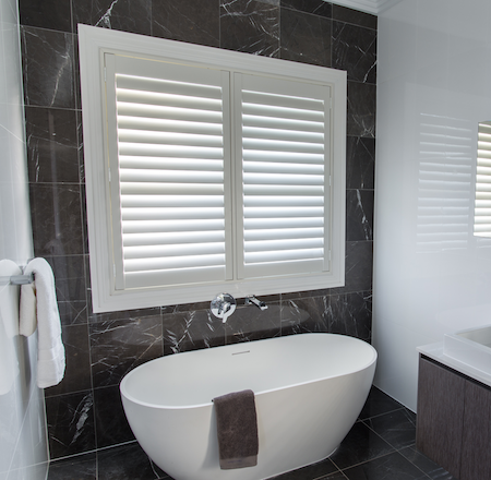 shutters for privacy in the bathroom
