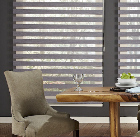 vision blinds used in a dining room